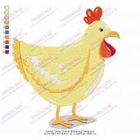 Cartoon Yellow Chicken Embroidery Design